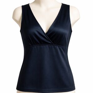 Teenflo Dark Navy Wrap V-Neck Sleeveless Top